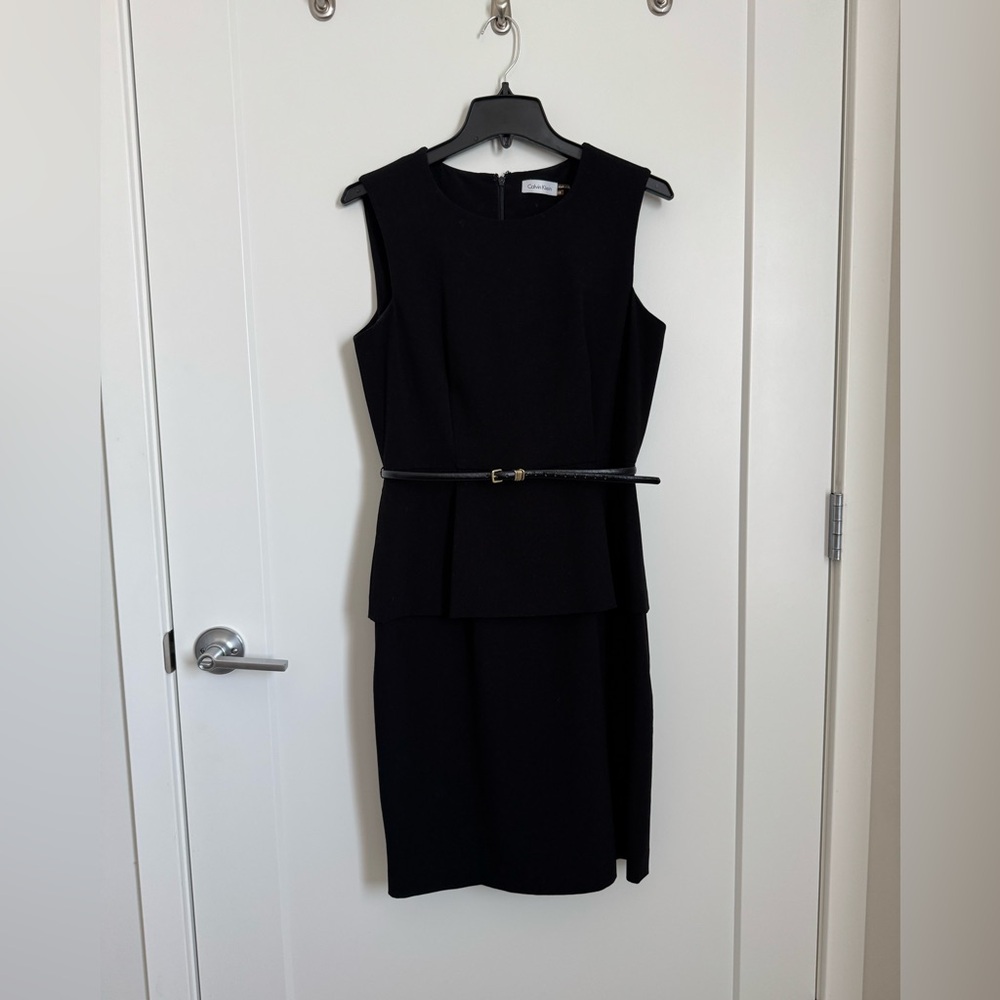 Calvin Klein Peplum Sheath Dress | Black